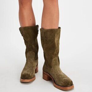 Frye Campus 12R Tall Suede Riding Boots in Olive - Size 10